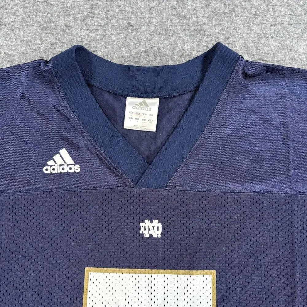 Vintage Y2K Adidas Notre Dame Fighting Irish Football Jersey #7 Blue Men’s Large